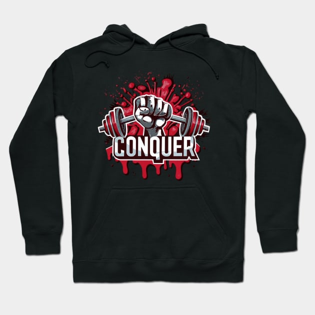 Strength Unleashed: The Iron Will to Conquer Hoodie by TooplesArt